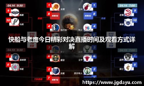 快船与老鹰今日精彩对决直播时间及观看方式详解